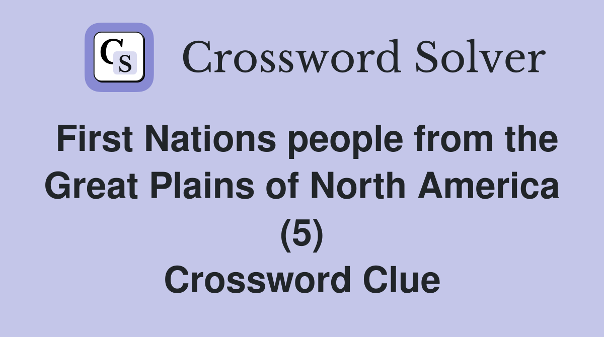 First Nations people from the Great Plains of North America (5